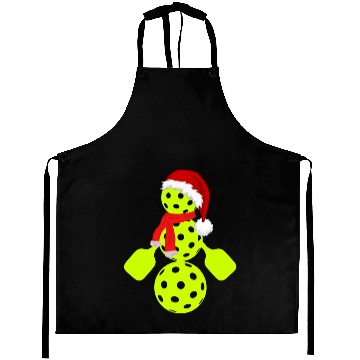 Discover Funny pickleball snowman merry Christmas Aprons