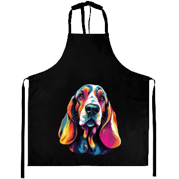 Discover Watercolor Colorful Basset Hound Aprons