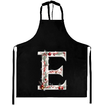 Discover letter E in christmas Aprons