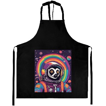 Discover Psychedelic Lemur Astronaut Aprons