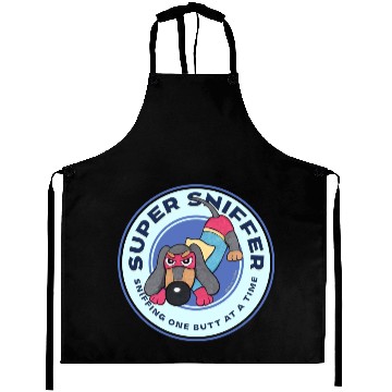 Discover Cute Funny Super Sniffer Dachshund Superhero Aprons