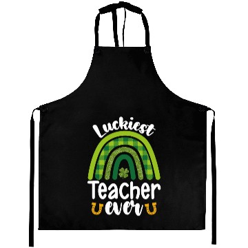Discover Luckiest Teacher Ever School St Patrick's Day Aprons