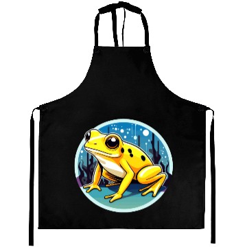 Discover Golden Poison Frog Illustration Aprons