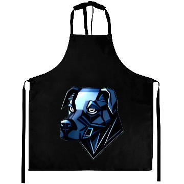 Discover Dog Doberman Pinscher - Blue Polygons Aprons