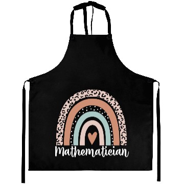 Discover Mathematician Rainbow Leopard Funny Mathematician Aprons