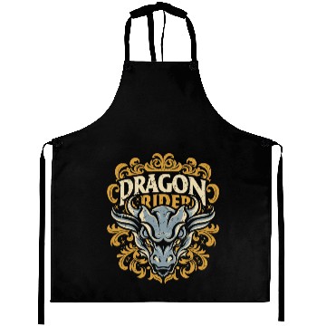 Discover Dragon Rider - Epic Typography Design Aprons
