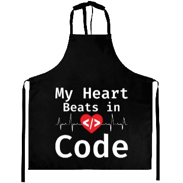 Discover My Heart Beats In Code Programmer Humor Programmin Aprons