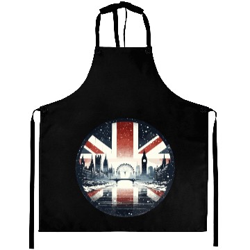 Discover Winter London Travel Vintage Logo Aprons