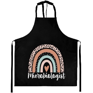 Discover Microbiologist Rainbow Leopard Funny Aprons