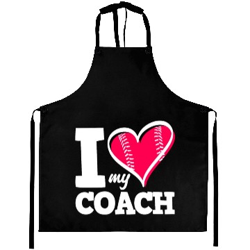 Discover Funny Baseball Trainer Gift I Love My Trainer Aprons