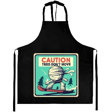 Discover Caution trees don't move retro mummy Aprons
