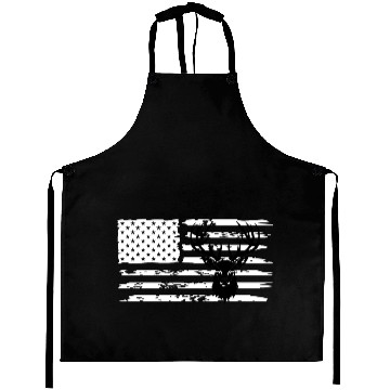 Discover Deer Hunting And America Flag Aprons