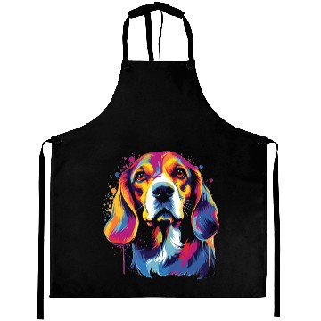 Discover Watercolor Colorful Beagle Aprons