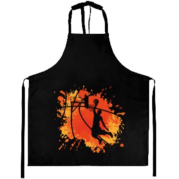 Discover Basketball Cool Dunk MVP Player Slam Orange Retro Aprons
