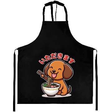 Discover Dachshund Eat Ramen Itadakimasu Aprons