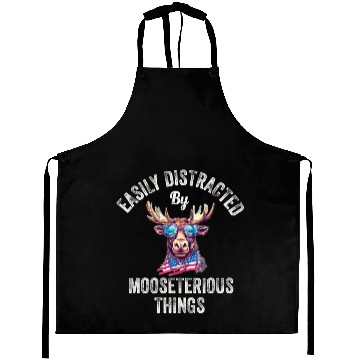 Discover Easily Distracted Funny Elk Moose Aprons