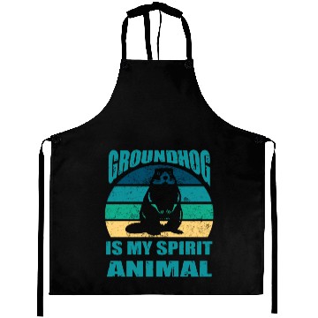 Discover funny Respect the groundhog Aprons
