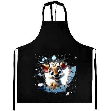 Discover 3D Peeking Santas Reindeer Aprons