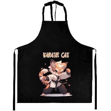 Discover Funny Karate Cat MMA Kawaii Martial Arts Aprons