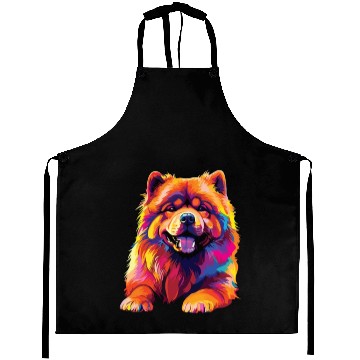Discover Watercolor Colorful Chow Chow Aprons
