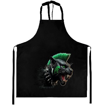 Discover Panther Green Punk Aprons