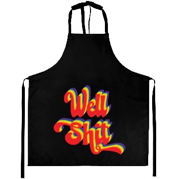 Discover Rainbow Retro Stacked Well Shit Aprons