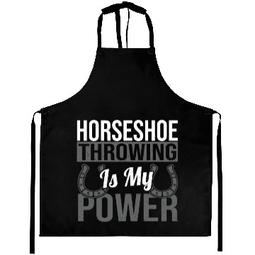 Discover Horseshoe Throwing Is My Power Aprons