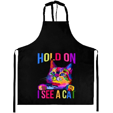 Discover Hold On I See A Cat Aprons