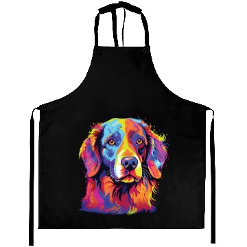 Discover Watercolor Colorful Brittany Spaniel Aprons