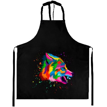 Discover Angry Wolf Head Aprons