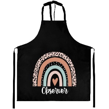 Discover Observer Rainbow Leopard Funny Observer Aprons