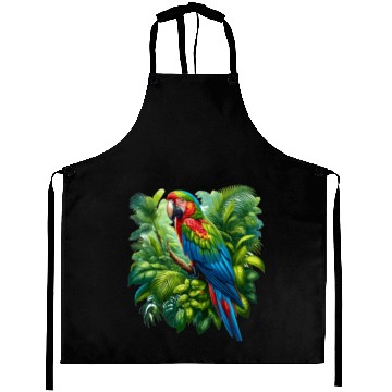 Discover Colorful parrot in the rainforest Aprons