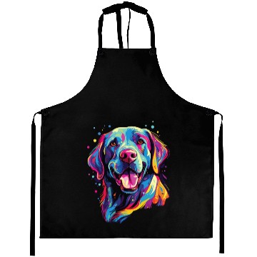 Discover Watercolor Colorful Labrador Lab Aprons