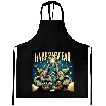 Discover New Year's Eve Elephant Cheers with Champagne Aprons