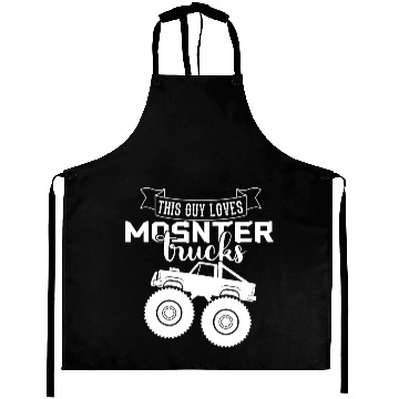 Discover THIS GUY LOVES MONSTER TRUCKS Aprons