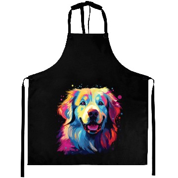 Discover Watercolor Colorful Great Pyrenees Aprons