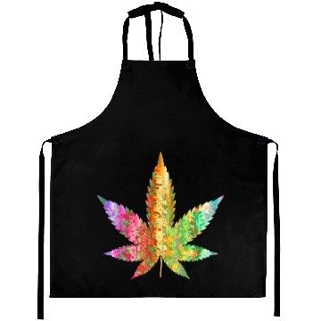 Discover Psychedelic Weed Cannabis Plant Marijuana Leaf Aprons
