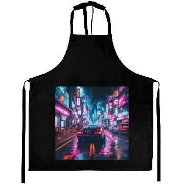 Discover Vaporwave Tokyo Aprons