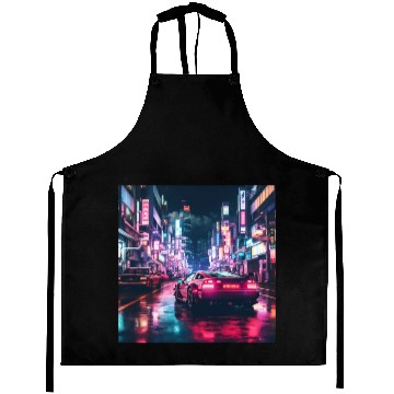 Discover Vaporwave Tokyo Aprons