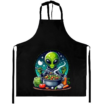 Discover Alien chef cooks vegetable soup Aprons
