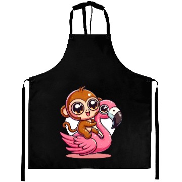 Discover Monkey Rider on a Flamingo Aprons