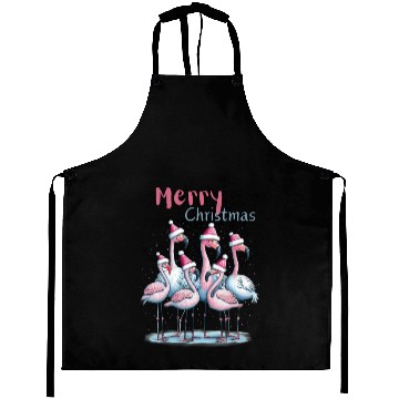 Discover Merry flocking flamingo christmas Aprons