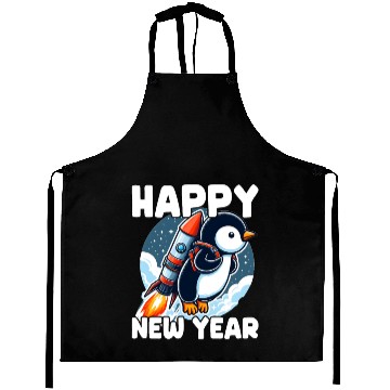 Discover Penguin Happy New Year Aprons