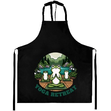 Discover Yoga Retreat: Serene Frog Meditation Aprons