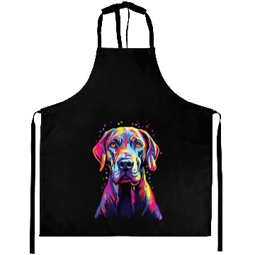 Discover Watercolor Colorful Great Dane Aprons