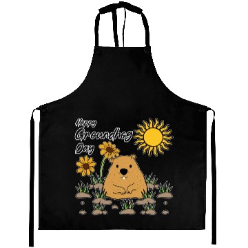 Discover Happy Groundhog Day Animal Spirit Rodent Aprons