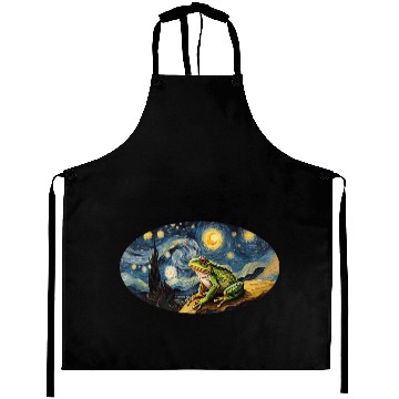 Discover cute pet frog painting Aprons