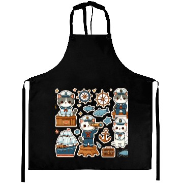 Discover Sailor Whiskers: Little Sailor Kitties Sticker Aprons