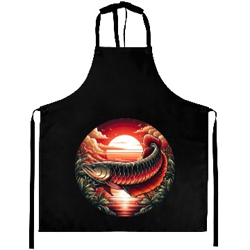Discover Sunset with Arowana fish Aprons