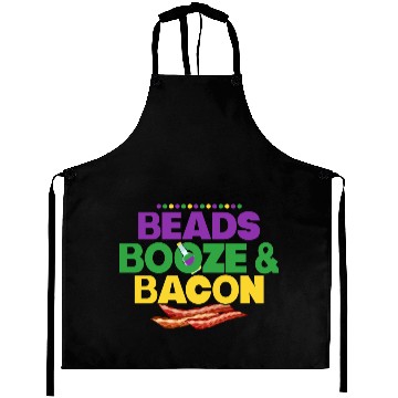 Discover Beads Booze & Bacon Carnival Mardi Gras Aprons
